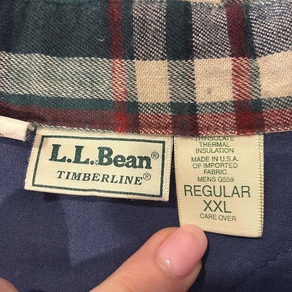 L.L. Bean Men's Heavyweight Thermal Insulated Plaid Flannel Shirt Jacket - XXL - Picture 4 of 5